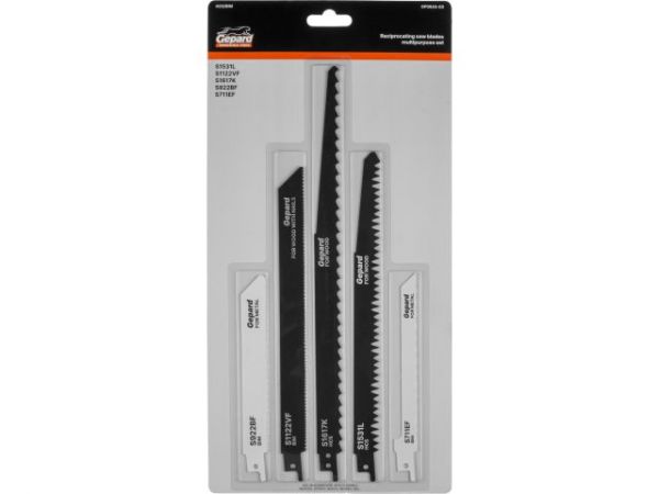 Набор пилок сабельных универсальный 5шт. GEPARD (GP0643-03)(S1531L, S1122VF, S922BF, S1617K, S711EF)