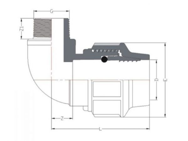 Колено ПЭ 32 х 3/4' нар., AV Engineering