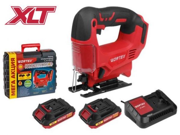 Лобзик WORTEX CJS 6529 в чем. ALL1 XLT SET 18 В, 0-2900 об/мин, 65 мм, 2х2 А*ч