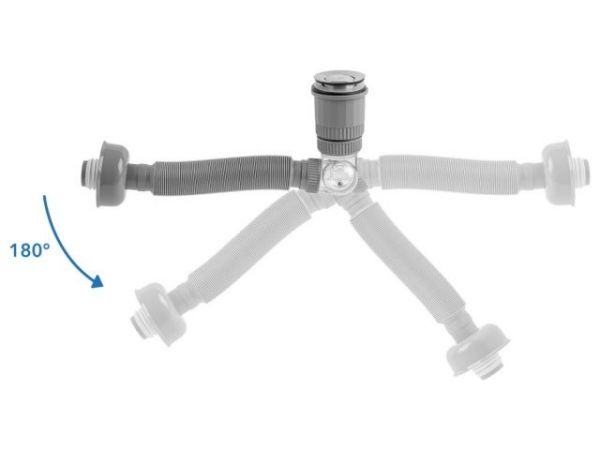 Сифон для умывальника с выпуском roll-over, AV Engineering(Материал ABS)