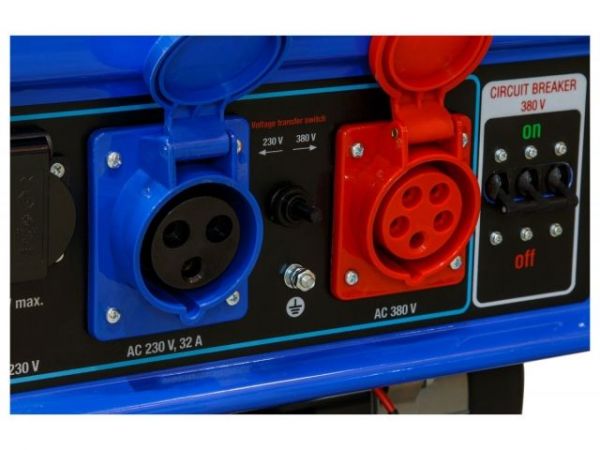 Электростанция (генератор бензиновый) ECO PE-9001E3FP(электростарт, 6,5 кВт, 380/220 В, бак 25.0 л, вес 82 кг)