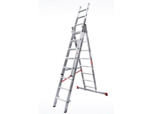 Лестница алюм. 3-х секц. 211/484/224 см 3х8 ступ. 14,3кг  NV3230 Новая Высота(макс. нагрузка 150кг)