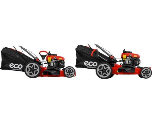 Газонокосилка бензиновая ECO LG-645 E самоходная(4 л.с., шир. 46 см, самоходная, электростарт, мульчир., стальн. корпус, травосборник 60 л)