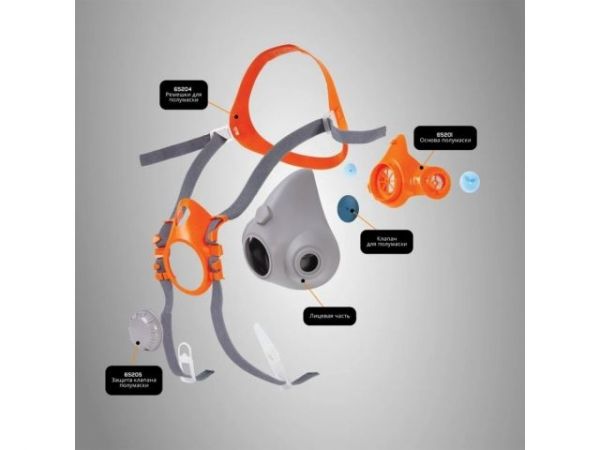 Полумаска 6500 с фильтрами P3R 2шт. Jeta Safety (комплект сварщика)(р-р L, подходит для методов сварки: MIG, TIG, MMA, Stick, PLASMA)