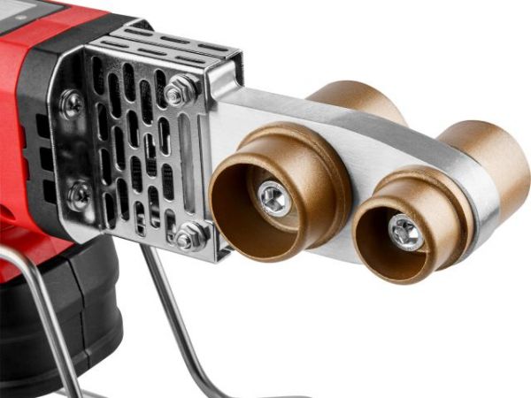 Сварочный аппарат для полимерных труб WORTEX CWM 1834 ALL1 XLT SET с акб и зу+3 насадки(300 Вт, 25-340 C, электронная регулировка.)