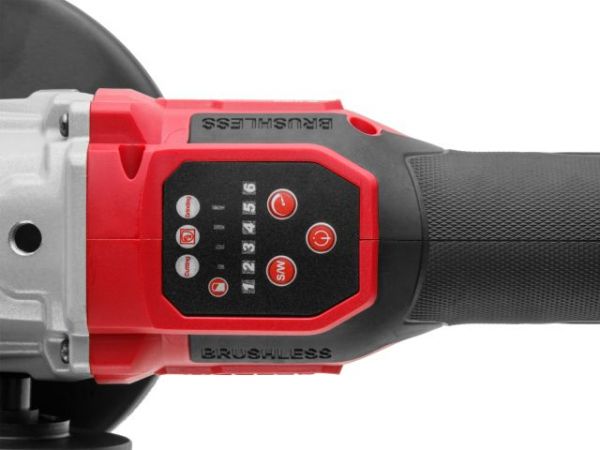 Углошлифмашина WORTEX CAG 1812-2 SE в чем. XLT SET БЕСЩЕТ., 18 В, 125 мм, 3000-8500 об/мин(бесщ. двиг., 6ти ступ. рег. об., вкл/выкл на панели, 3000-8500 об/мин; Anti-Kickback; Drop-Stop)