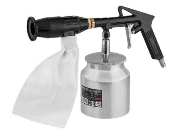 Пистолет пескоструйный с баком ASB-06S ECO(Рабочее давление: 3-4 бар; 360 л/мин; Резервуар: 850 мл;)