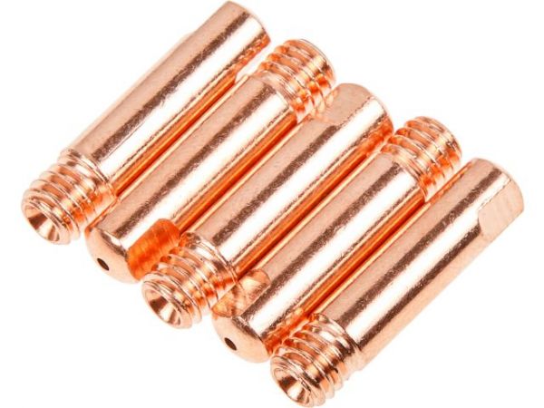 Наконечник контактный Ф 1.0 мм M6х25 мм E-Cu-Al (набор 5 шт) SOLARIS(для алюминия; сварочный наконечник, контактная трубка)
