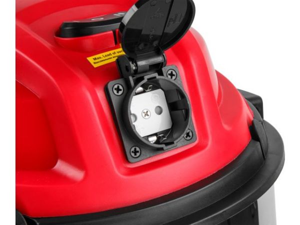 Пылесос строительный WORTEX VC 2515-1 WS 1400 Вт, 25 л, провод 4 м, шланг 3 м(c доп. розеткой, 35 мм диаметр шланга)