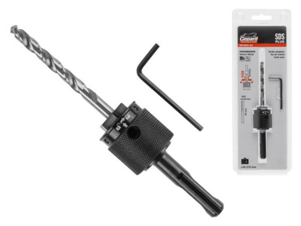 Центр. сверло для биметалл. коронки с SDS-plus быстросъем.переходн. PROGRESSOR GEPARD(хвостовик, направляющее сверло для коронки биметаллической серии GP2550)