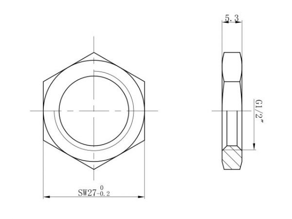 Контргайка 1/2' вн., AV Engineering (инд. упак.)(Латунь, макс.  16 бар, макс.  110 °С)