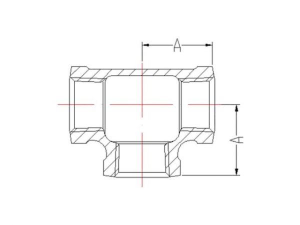 Тройник 2' чугун оцинк., AV Engineering
