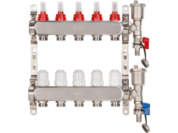 Коллекторная группа AVE136, 5 вых., AV Engineering(Для теплого пола и водоснабжения)