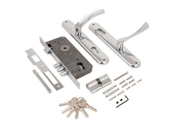 Замок врезной с/руч  АЛЛЮР 0203 CP хром