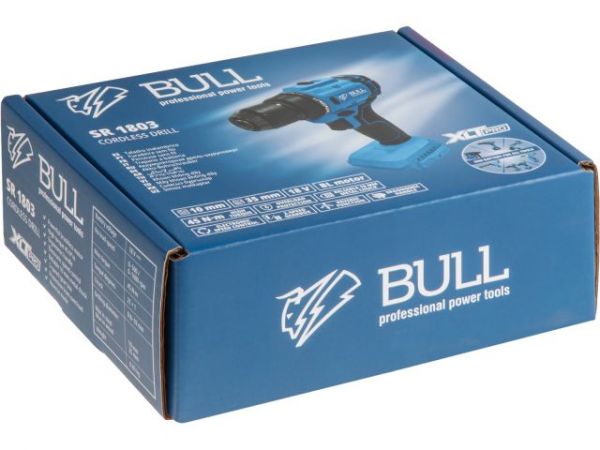 Дрель-шуруповерт BULL SR 1803 в кор. XLTpro БЕСЩЕТ., SOLO, 18 В, 45 Н*м, БЗП 10 мм(шурупы до 10 мм)