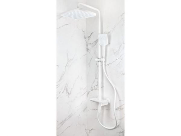 Душевая система (Lt) D35, серия Lily белый, a-five(На стену, Излив потайной в корпусе, Троп. душ: вынос 405 мм, размеры 300х200 мм.))