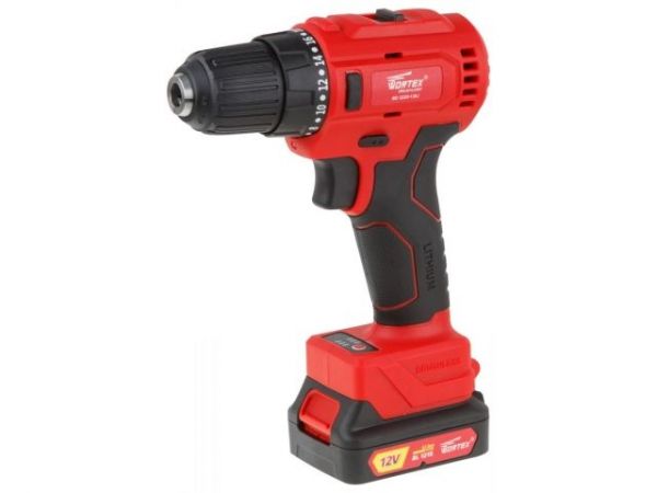 Дрель-шуруповерт WORTEX BD 1220-1 DLi в чем. БЕСЩЕТ, 12 В, 40 Н*м, 2х1.5 Ач, БЗП 10 мм(шур. до 6 мм, НЕ подходит к линейке ALL1)