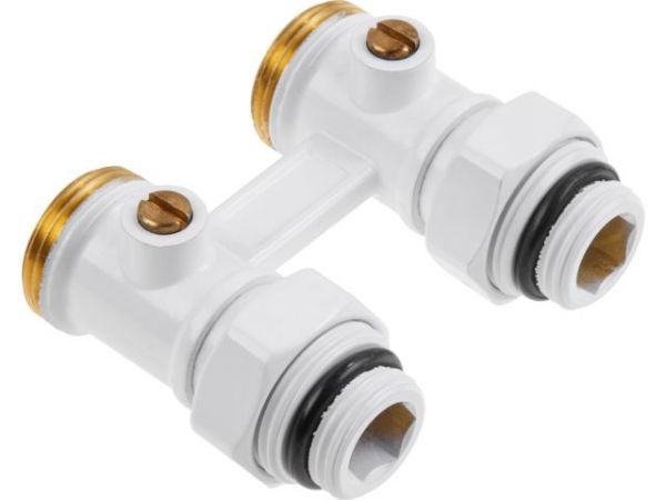 Клапан прямой шаровый 3/4' нар. для радиатора (мультифлекс), Белый, AV Engineering (инд. упак.)