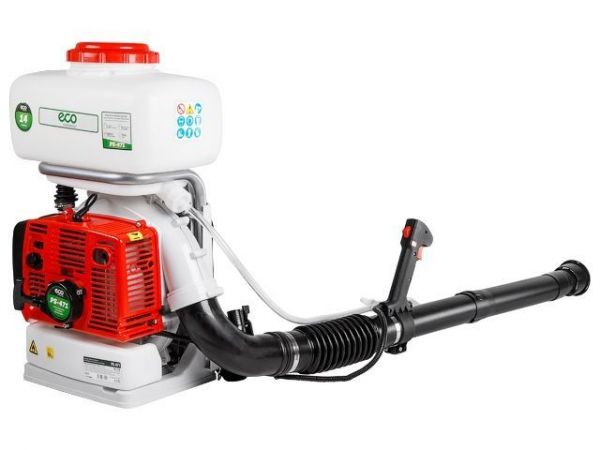 Опрыскиватель ранцевый бензиновый ECO PS-471(2Т двигатель 3,5л.с.; бак 14 л; произв-сть воздушной смеси 1260м3/ч; расход жидкости до 3,0 л/мин)