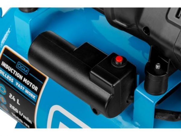 Компрессор DGM AC-225F безмасляный(260 л/мин, 8 атм, коаксиальный, безмасляный, ресив. 24 л, 230 В, 1,5 кВт)