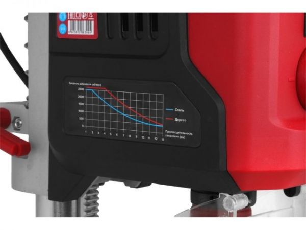 Станок вертикально-сверлильный WORTEX DB 1305 800 Вт, патрон 13 мм, 2 скор.(сверление в металле до 16 мм, быстрозажимной патрон, конст.эл, дисплей, лазер, LED-подсветка, тиски)