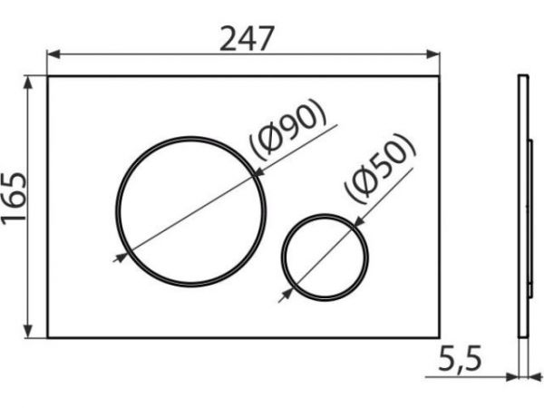 Кнопка управления для систем инсталляций (черная), Alcaplast