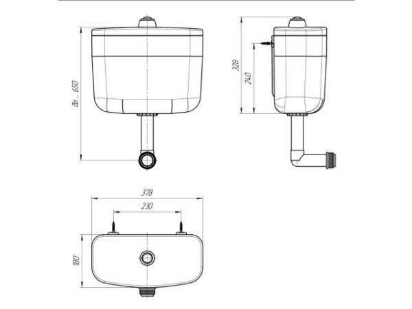 Бачок пластиковый для унитаза тип БС, ИнкоЭр(бачок смывной для унитаза)