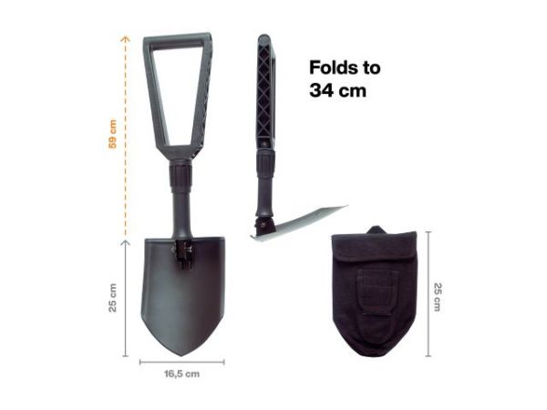 Лопата складная FISKARS(длина:34-84 см, ширина:16,5 см)