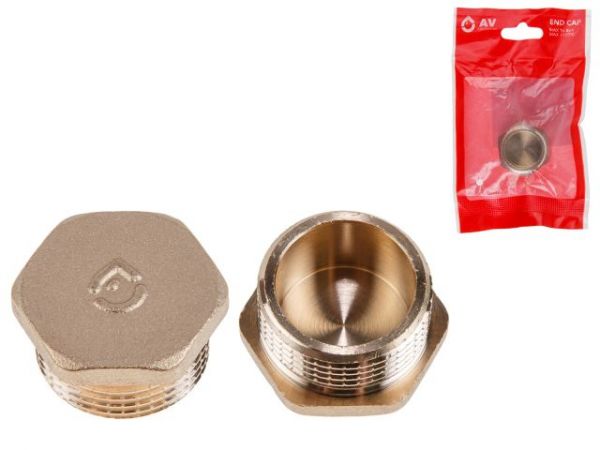 Заглушка 3/4' нар., AV Engineering (инд. упак.)(Латунь, макс.  16 бар, макс.  100 °С)