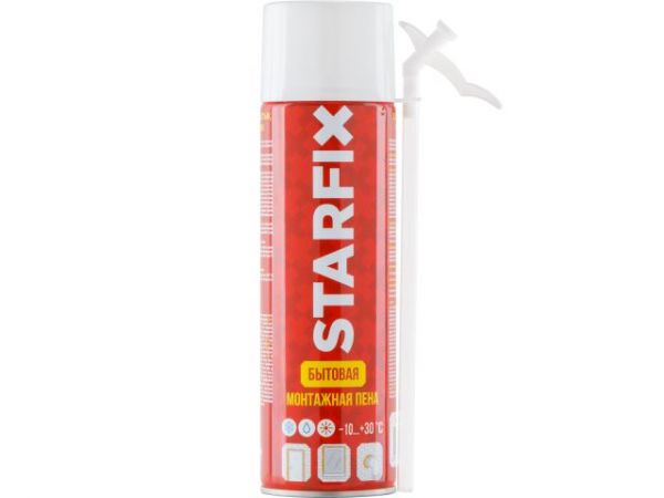 Пена монтажная бытовая всесезонная STARFIX Straw Foam (500мл)(Выход пены до 25 литров)