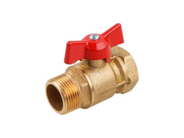 Кран шаровый стандарт. 1/2' нар.-вн. бабочка PN1,6 МПа; 11Б27п7, Цветлит(ЦРБ0058)