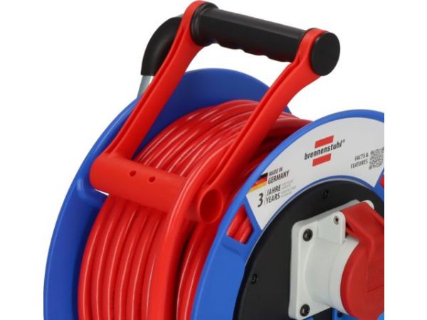 Удлинитель на катушке 25м IP44 (2роз.+1 на 400В cо штекером; с/з) Garant Brennenstuhl(до -35 °C, кабель сигнального красного цвета)