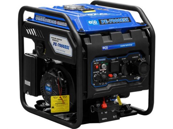 Электростанция (генератор инверторный бензиновый) ECO PE-7000ESI(инверторный, электростарт, 5.5 кВт, 230 В, автозапуск*, бак 15.0 л, вес 38 кг)
