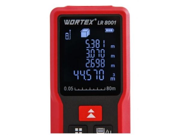 Дальномер лазерный WORTEX LR 8001 в кор., 0.05 - 80 м, +/- 2 мм/м