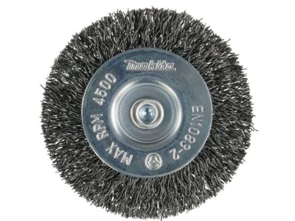 Щетка д/дрели дисковая 75 мм, толщина проволоки 0.3 мм, гофрированная, металл, 1/4' MAKITA