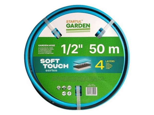 Шланг поливочный 1/2' 50м STARTUL GARDEN SOFT TOUCH (ST6040-1/2-50)(4 слоя)