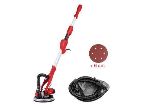 Шлифмашина для стен и потолков WORTEX DG 2285 в кор. 820 Вт, 225 мм, LED, 600-1900 об/мин(Регул. об., НЕ требуется подключение к пылесосу)