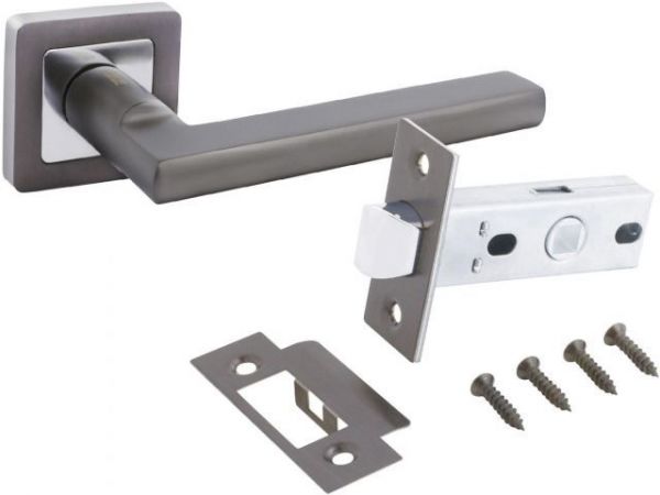 Комплект ручка и защелка АЛЛЮР АРТ 'ВЕНСАН' MBN+L45-8 MBN (2640/S45) графит  (20) (компл)