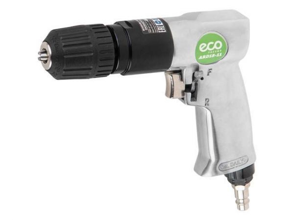 Пневмодрель с реверсом ECO ARD18-11(Быстрозажим.патрон 3/8''-24 UNF, 140 л/мин, 1800 об/мин, дерево/металл: 20/10 мм;)