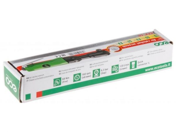 Пневмогайковерт-трещотка 1/2' 68Nm ECO APR-70(68 Нм, 160 об/мин, расход воздуха: 120 л/мин, рабочее давление: 6,3 бар, посадочный квадрат 1/2')