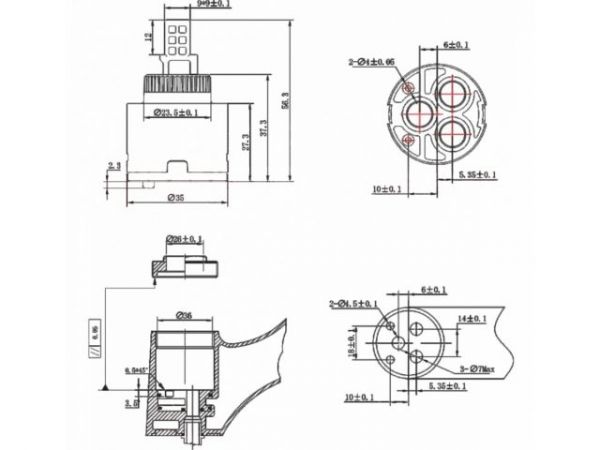 Картридж D35 для смесителя, тип A, AV Engineering
