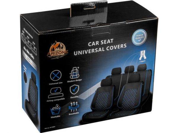 Чехлы на сиденья автомобиля универсальные, полиэстер, темно-синие, ARIZONE