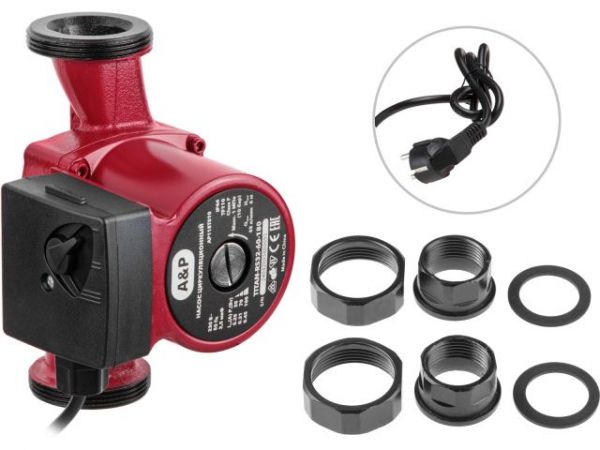 Насос циркуляционный Titan-RS32-60-180, A&P(55-100 Вт, 3300 л/ч, 6 м, для водоснабжения/отопления)