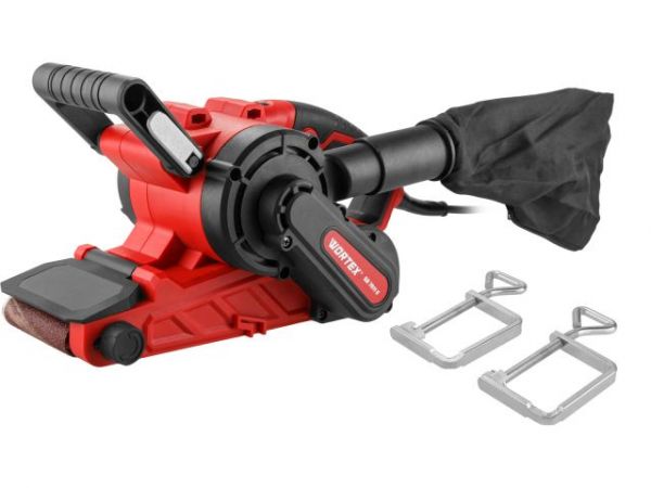 Ленточная шлифмашина Wortex SB 7611 E в кор. 1150 Вт, лента 76х533 мм, крепление к столу(120-380 м/мин, откидной носик)