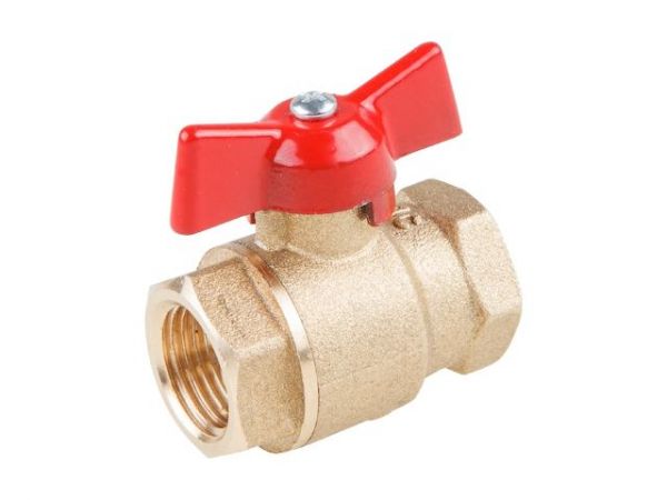 Кран шаровый 1/2' вн.-вн. бабочка PN1,6 МПа; 11Б27п5, Цветлит(ЦРБ0039)