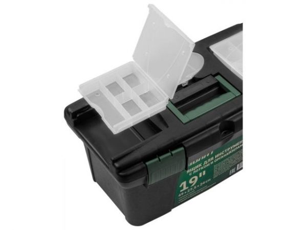 Ящик для инструмента пластмасс. 49x27,5x24 см (19') с лотком и органайз. 20237 ВОЛАТ