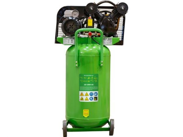 Компрессор ECO AE-1005-B2 ременной(380 л/мин, 8 атм, ременной, масляный, вертикальный ресив. 100 л, 220 В, 2.20 кВт)