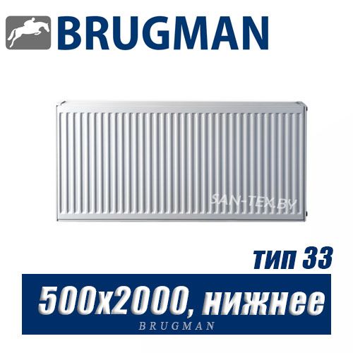 Радиатор Brugman FEV тип 33 500x2000, нижнее подключение