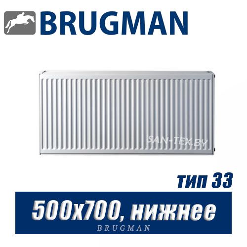 Радиатор Brugman FEV тип 33 500x700, нижнее подключение