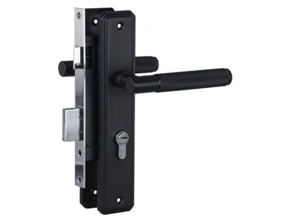 Замок врезной с/руч  БУЛАТ ЗВ4-1.70.02.02 ФЕРОНА черный  5 перф.кл.